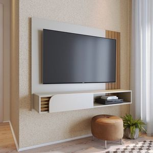 Painel Home Suspenso 1 Portas Jurerê Off White Matte - Freijó