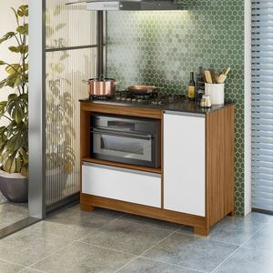Balcão Para Fogão Cook Top De 5 Bocas Com Gavetão Freijo Trend-branco New