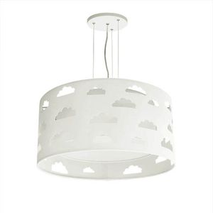 Lustre Infantil Nuvens Duplo Com Recortes 30x16 Branco-branco