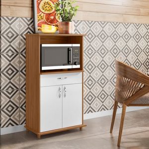 Balcão Multuso Para Forno E Microondas 2 Portas Nt 3070 Freijo Trend-branco New