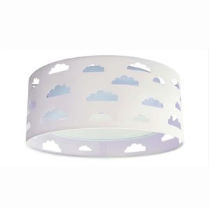 Luminária Plafon Nuvens Duplo Recorte 40x16 Azul-branco