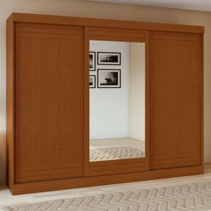 Guarda-roupa 3 Portas 4 Gavetas Nice Com Espelho Frassino-off White-frassino
