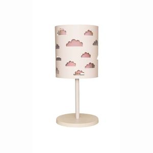 Abajur Infantil Nuvens Duplo Base Br 20x41 Rosa -branco