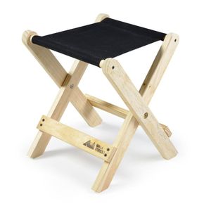Banqueta De Camping Dobrável Suporta Até 100kg Bege-preto