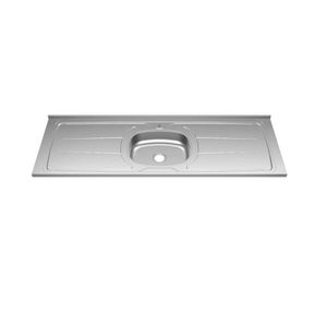 Pia De Cozinha 160cmx53cm Concretada E Escorredor Plus 30 E Válvula Inox 3.1/2 Pino Inox
