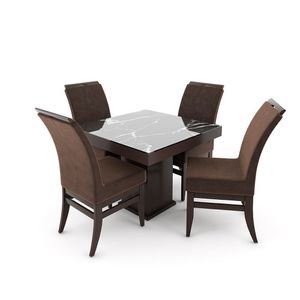 Conjunto De Mesa 100cm Com 4 Cadeiras Santiago Talismã Tabaco-preto