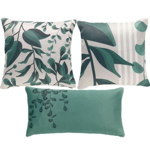 Kit 3 Almofada Sensação Com Enchimento Verde