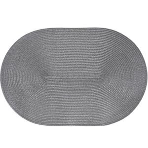Kit 6 Americano Requinte Liso Para Mesa Oval 30x45cm Chumbo