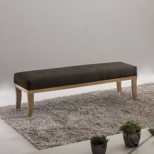 Puff Para Quarto 100cm Veludo Imbuia Theo Sofani Marrom/natural
