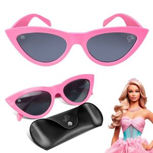 Oculos Sol Premium Rosa Barbie Infantil Protecao + Case