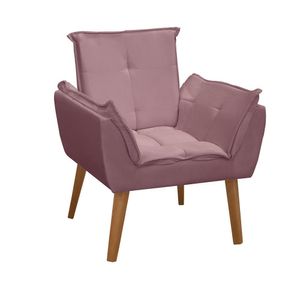 Poltrona Decorativa Para Sala De Estar Opala Viena Suede Cor:rose