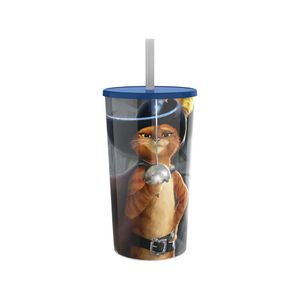Copo Gato De Botas Azul Led - Cinemark