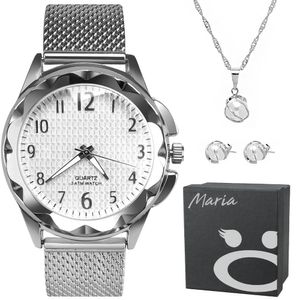 Relogio Feminino Aço Inox Prova Dagua + Pulseira + Colar Moda Silicone Casual Qualidade Premium