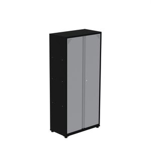 Armário 2 Portas Aço 4 Prateleiras Ap409sl Preto/cinza