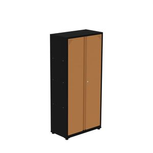Armário 2 Portas Aço 4 Prateleiras Ap409sl Preto/laranja Picasso