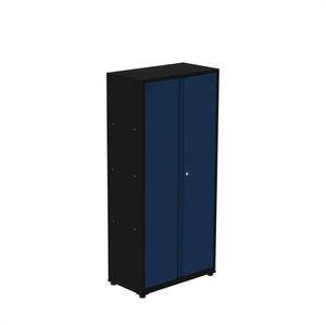 Armário 2 Portas Aço 4 Prateleiras Ap409sl Preto/azul Delrei
