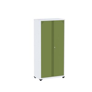 Armário De Aço 2 Portas 3 Prateleiras Ap408sl Branco/verde Miró