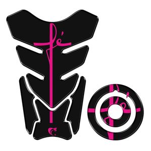 Kit Adesivo Protetor Tanque E Bocal Moto Yamaha Fe Rosa Cor Rosa