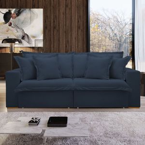 Sofá Cama Retrátil E Reclinável 220cm Arizona Azul