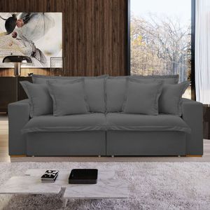 Sofá Cama Retrátil E Reclinável 220cm Arizona Cinza