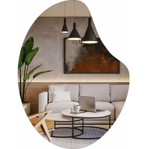 Espelho Decorativo Orgânico 80cmx60cm E10, Moderno Luxo Sala Quarto Banheiro Incolor