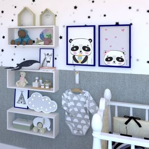 Conjunto Bim Com 3 Nichos Bramov Móveis Branco
