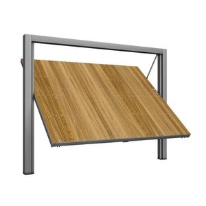 Portão Contrapeso De Aço Com Painel Em Madeira E Batente Em Aço Galvanizado 220x265 Req: 12 Natural