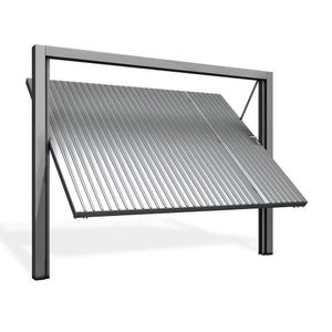 Portão Contrapeso De Aço Galvanizado Com Chapa Frisada 220x240 Req: 8,7 Cinza