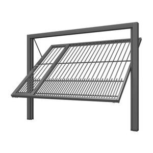 Portão Contrapeso De Aço Com Grade Tubolar 220x285 Req: 12 Cinza