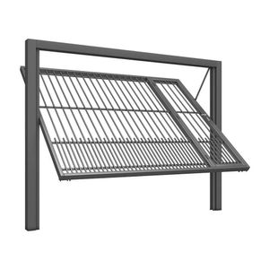 Portão Contrapeso De Aço Com Grade Tubolar 220x265 Req: 12 Cinza