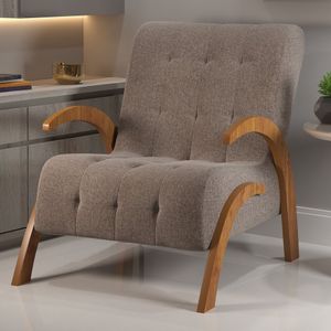 Poltrona Do Papai Em Veludo Pés Em Mdf Garden Bronze