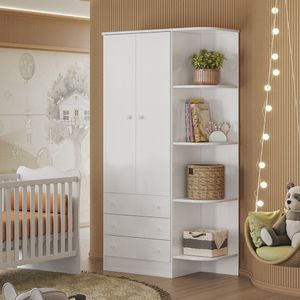 Guarda Roupa 825 Infantil 2 Portas 3 Gavetas Branco