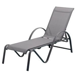 Espreguiçadeira Chaise Búzios Rivatti Em Aluminio Grafite Com Tela Mesh Grafite