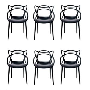 Kit 6 Cadeiras Allegra Preto