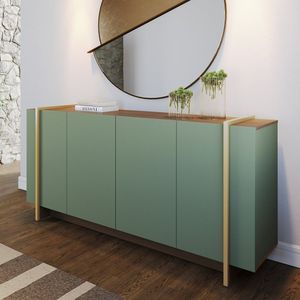 Buffet Para Sala De Jantar 4 Portas 160cm Copacabana Hortelã - Amêndoa