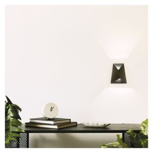 Arandela Fold (l)10cm (c)14cm (a)17cm 1xled Integrado 5w 3000k 650lm Ip65 Preto