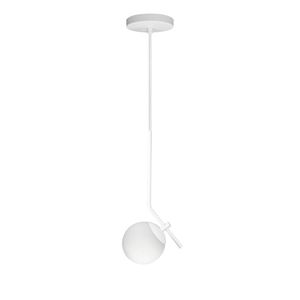 Lustre Pendente On Ly - Branco Com Globo De Vidro Branco