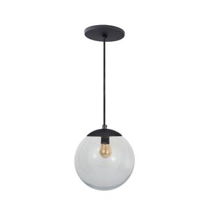 Pendente Globo Esfera De Vidro Cristal 20cm - Preto