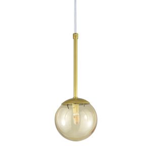 Pendente Globo Esfera De Vidro 12cm - Ouro - Vidro âmbar