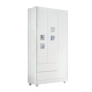 Guarda Roupa Roupeiro Infantil Life 3 Portas 2 Gavetas Tigus Baby Branco