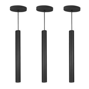 Kit 3 Pendente Tubo Palito Moderno 45cm - Preto