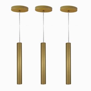 Kit 3 Pendente Tubo Palito Moderno 30cm - Ouro