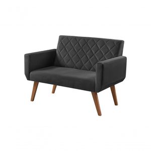Poltrona Namoradeira 2 Lugares Anabelle Unidecor Preto