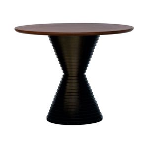 Mesa De Jantar Apollo Tampo Redondo ø100 Preto-amêndoa