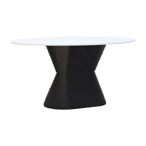 Mesa De Jantar Apollo Tampo Oval 160x90cm Preto-branco