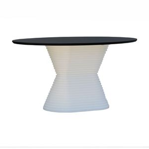 Mesa De Jantar Apollo Tampo Oval 160x90cm Branco-preto