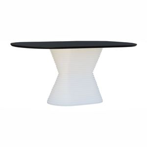 Mesa De Jantar Apollo Tampo Oblongo 180x90cm Branco-preto