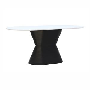 Mesa De Jantar Apollo Tampo Oblongo 180x90cm Preto-branco