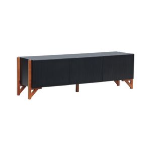 Rack 3 Portas Decor Preto-amêndoa