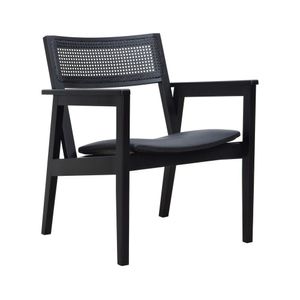 Poltrona Gusty Com Encosto Telinha Assento Anatômico - Preto Estofado Corano Preto